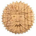 Green Man Round Wood Plaque