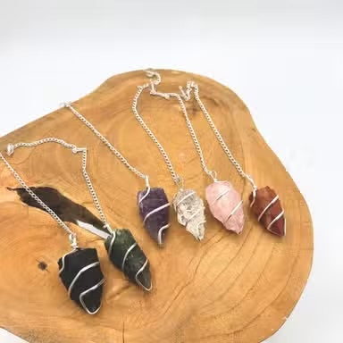 1x Raw Gemstone Pendulum - Rock Quartz