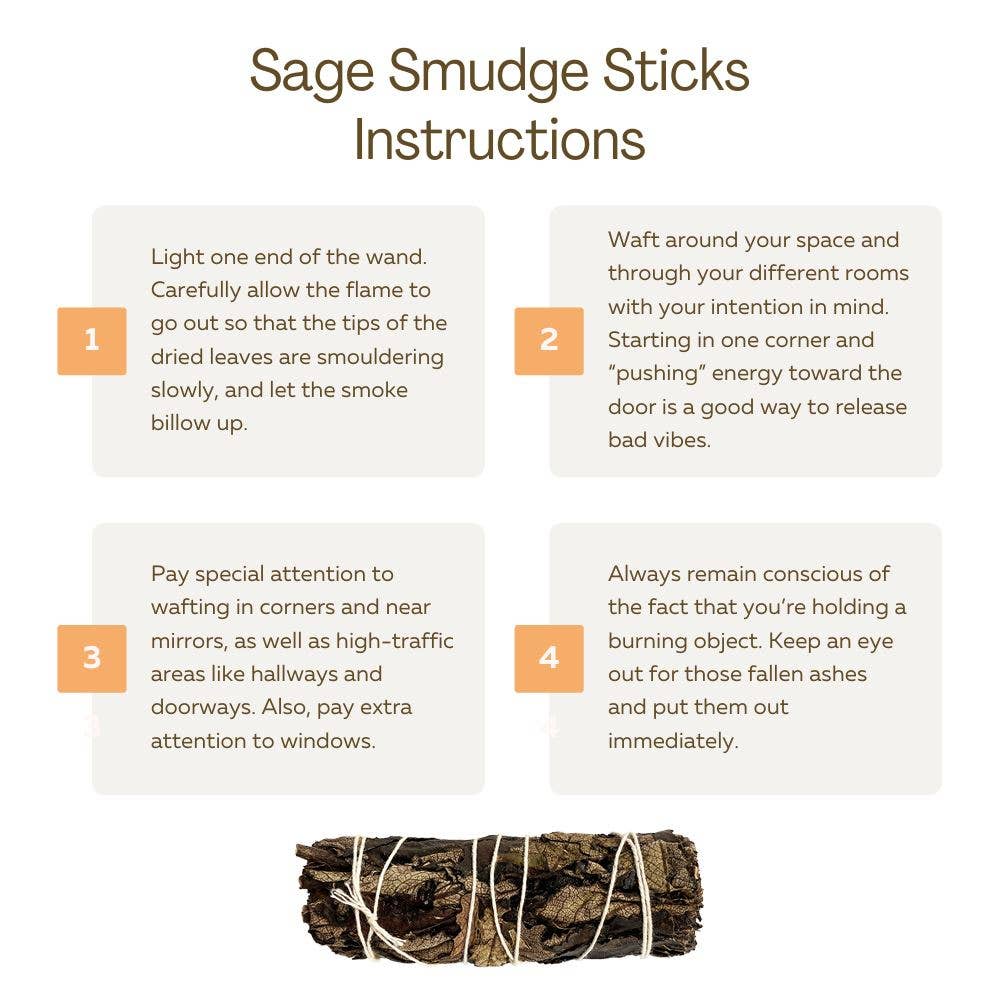 Black Sage Smudge Stick, 4"