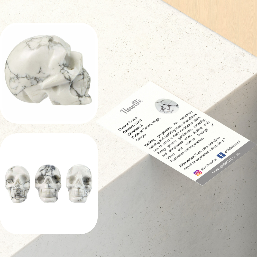 Mini Crystal Skull Head, 2cm
