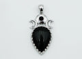 Triple moon obsidian pendant