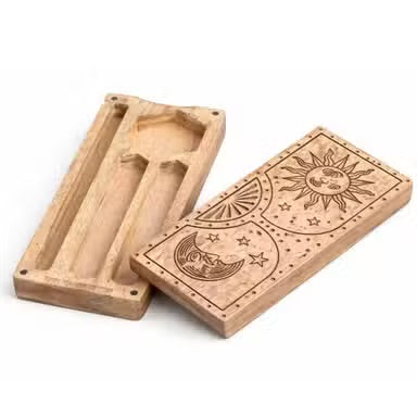 Sun - Moon Carved Crystal and Stone Box