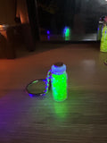 Uranium Glass Glow Keyring – UV Reactive Mini Potion Bottle Vial