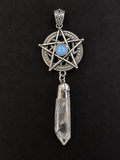 Pentagram Pendant with Opalite & Clear Quartz