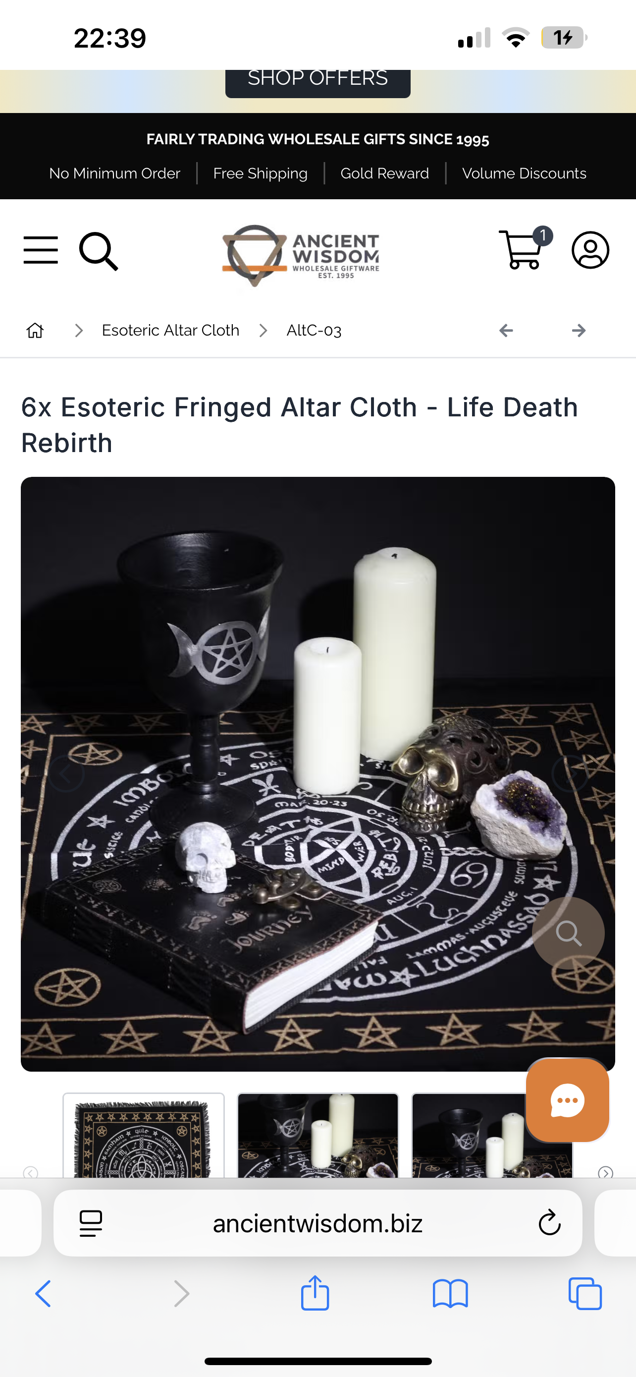 Esoteric Fringed Altar Cloth - Life Death Rebirth