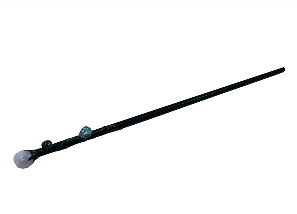 Rose Quartz Crystal Wand – Black Handle