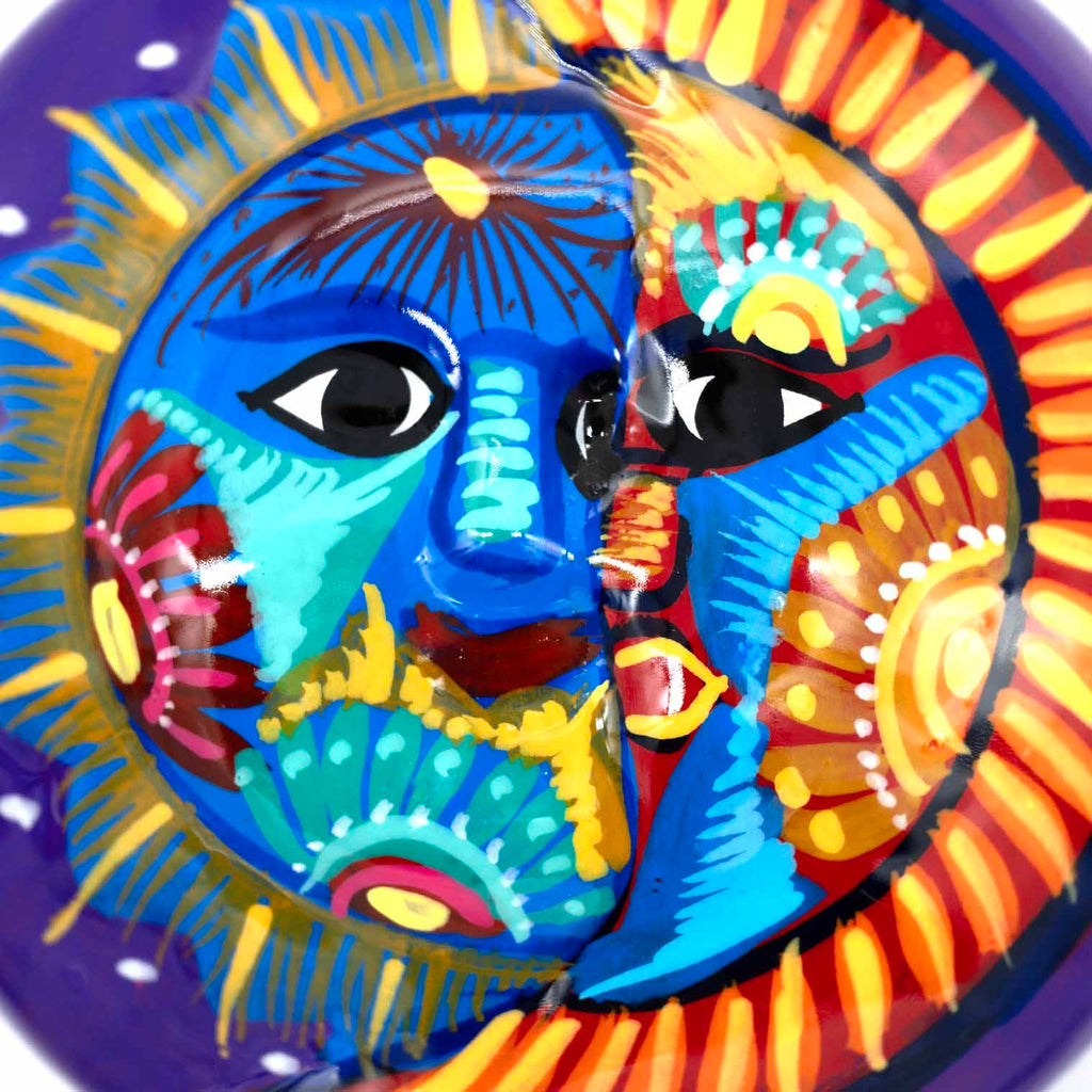 Mexican Painted Sun and Moon Trinket Box
