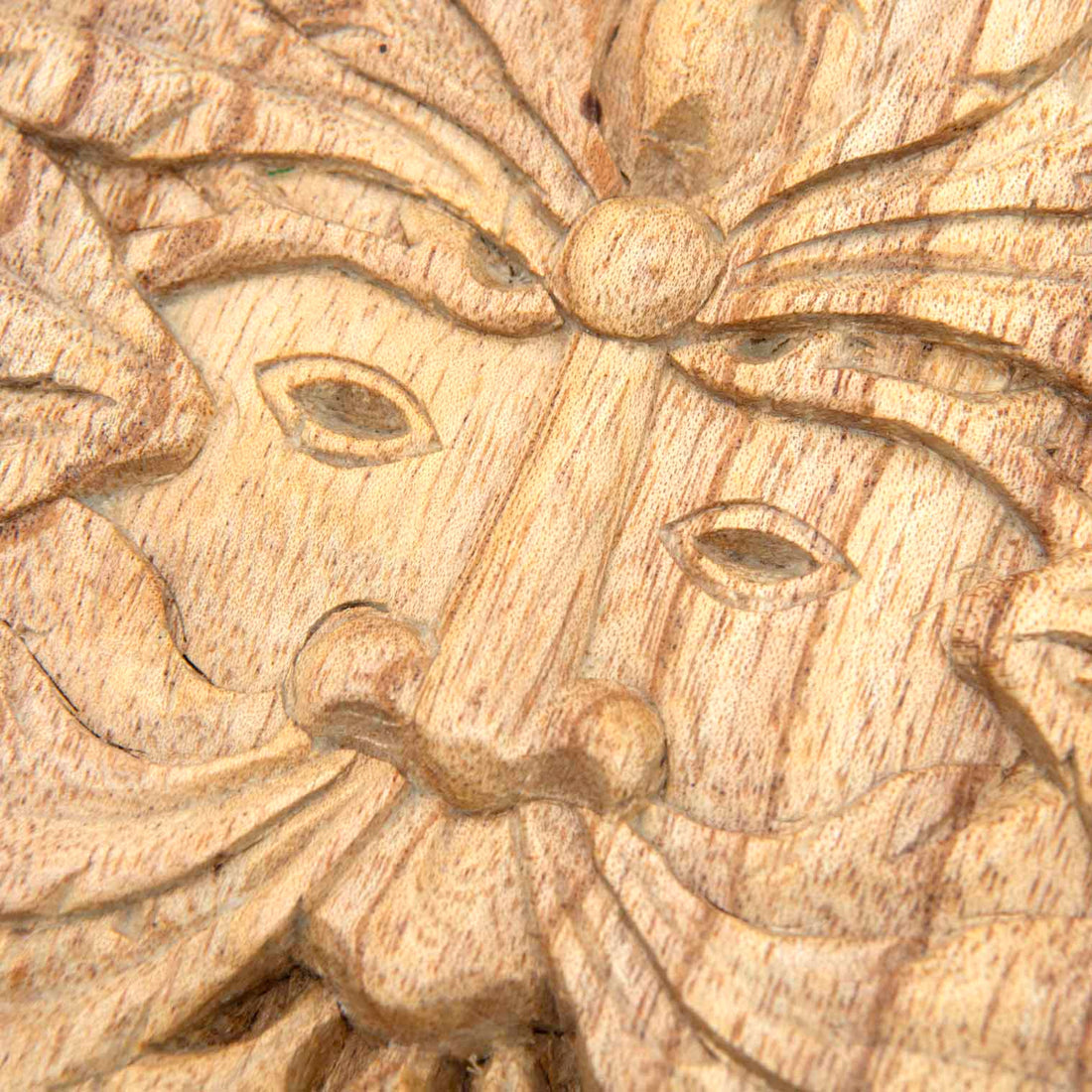 Green Man Round Wood Plaque