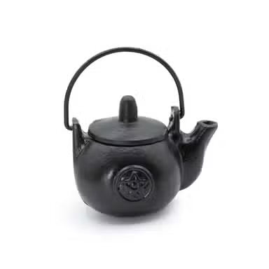 Small Cast Iron Ritual Pot with Pentagon 8x8x10cm