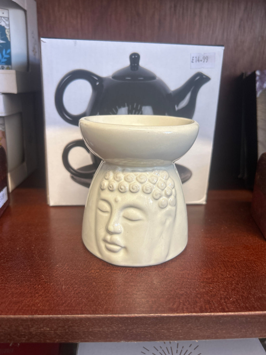MYGA White Buddha Ceramic Oil Burner & Wax Melt Burner