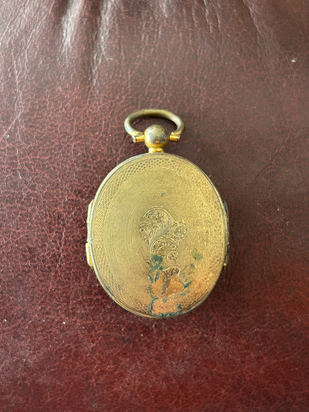 Victorian Double Portrait Mourning Locket – Antique Brass Memorial Locket c.1890