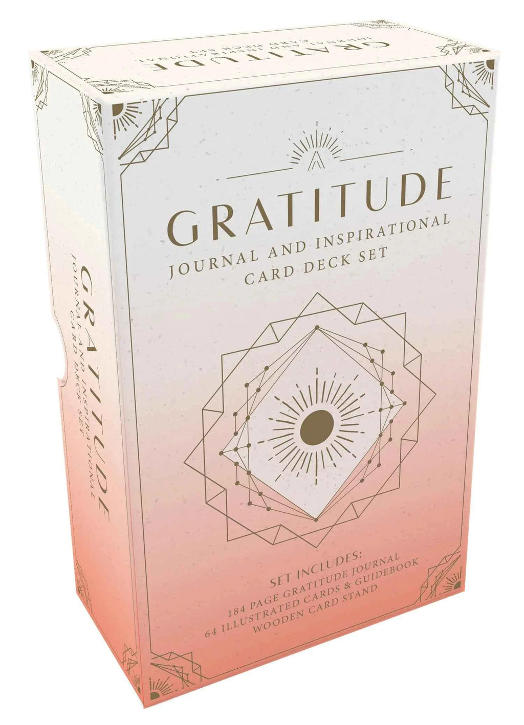 Gratitude Journal & Inspirational Card Deck Set – 64 Cards, Guidebook & Card Stand