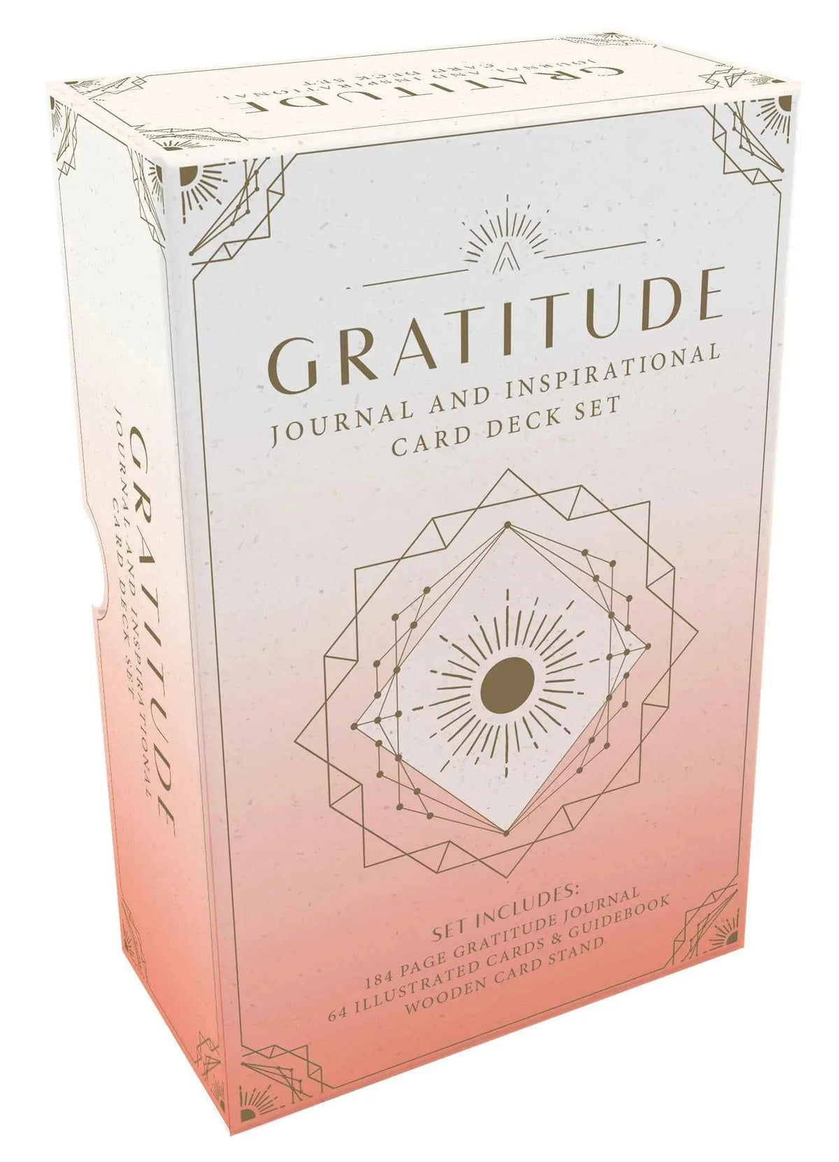 Gratitude Journal & Inspirational Card Deck Set – 64 Cards, Guidebook & Card Stand