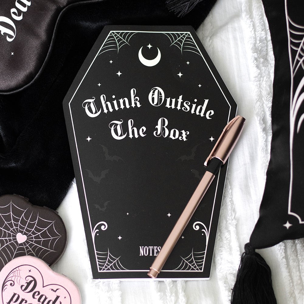 Coffin Shaped Notebook Black Pink Gothic Journal