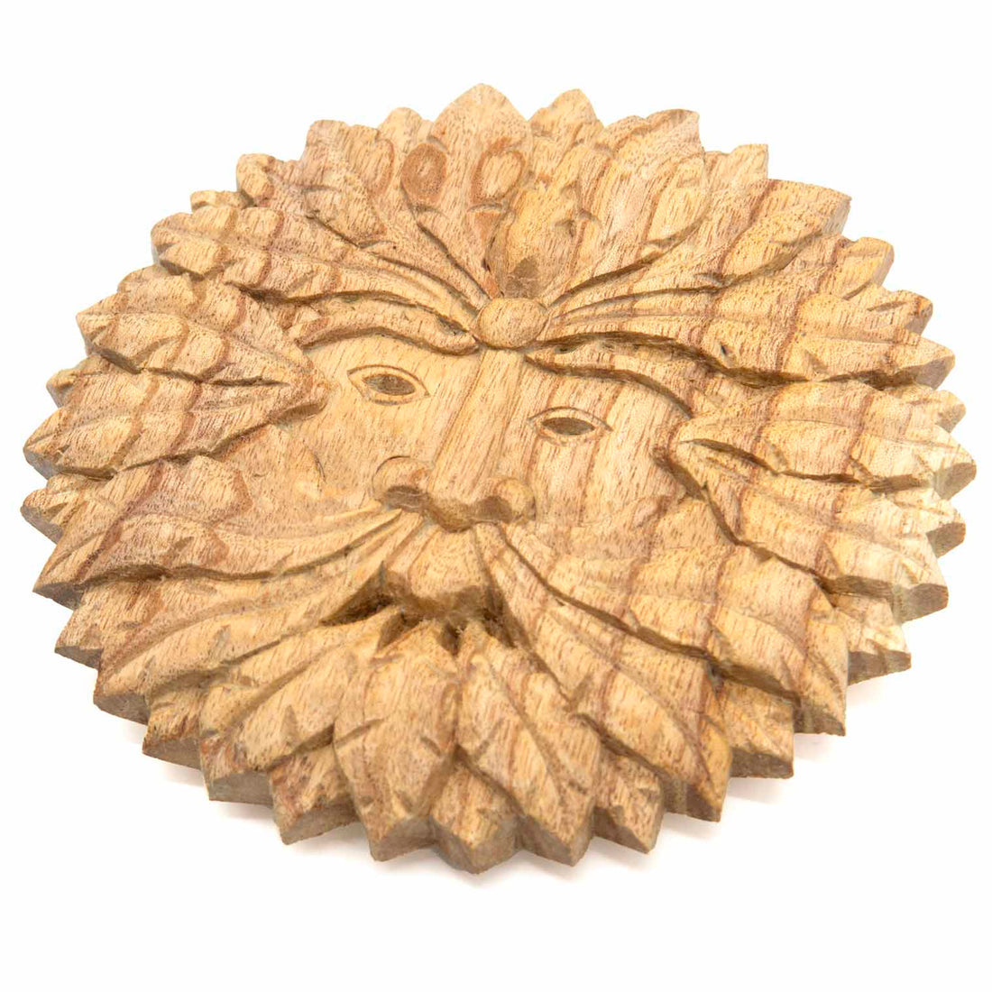 Green Man Round Wood Plaque