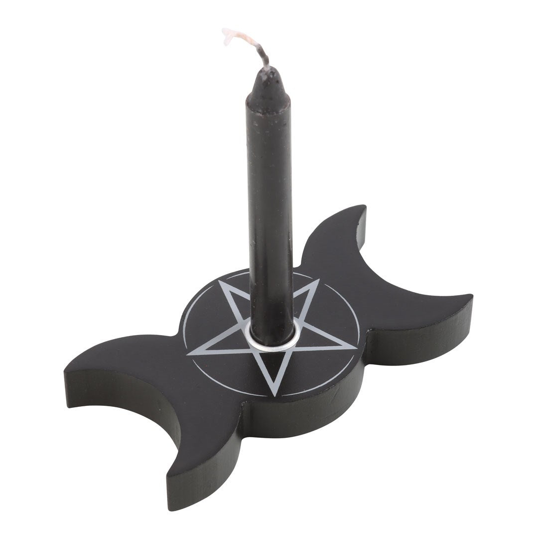 Triple Moon Spell Candle Holder Black Magic Candle Holder