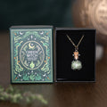 Green Witch Aventurine Potion Bottle Necklace Crystal Pendant