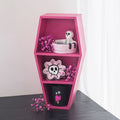 Small Hot Pink Coffin Shelf Gothic Wall Display 40cm