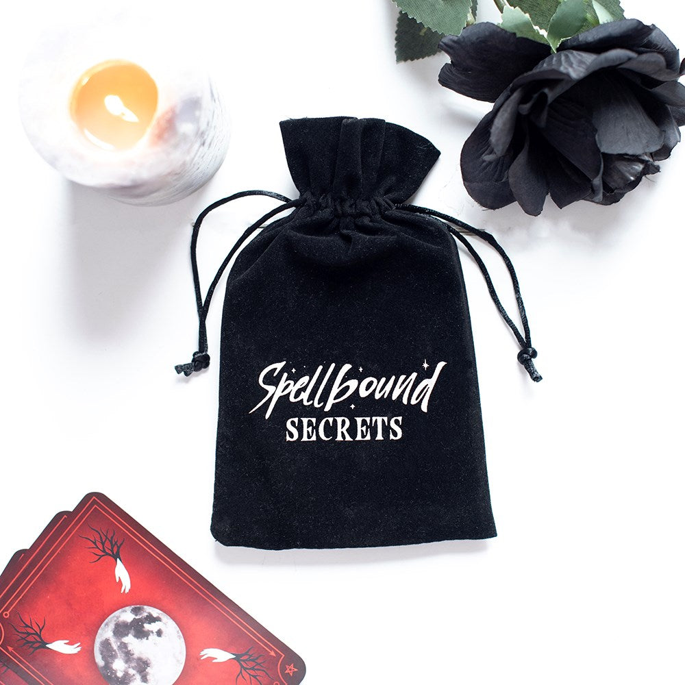 Spellbound Secrets Black Velvet Drawstring Pouch Tarot Crystal