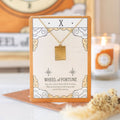 The Wheel of Fortune Vintage Tarot Necklace on Greeting Card
