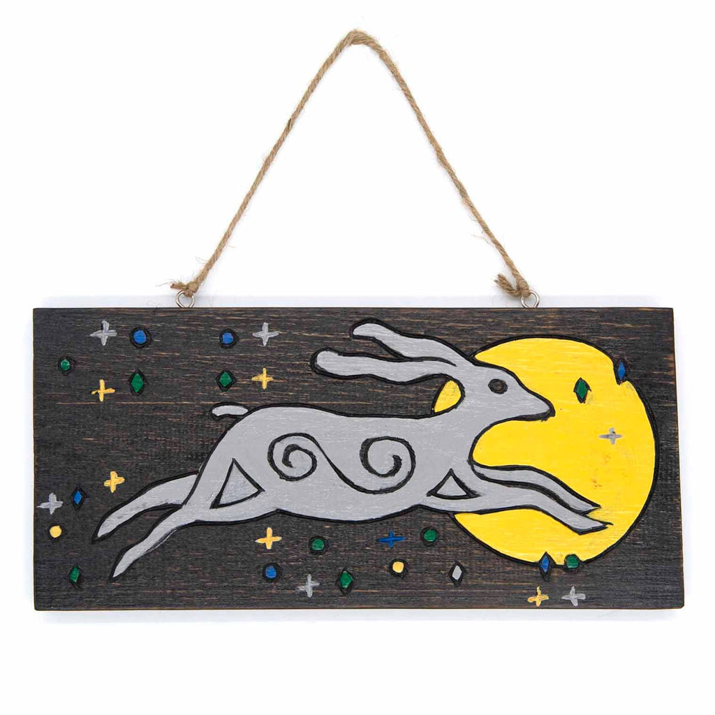 Dark Hare and Moon Plaque