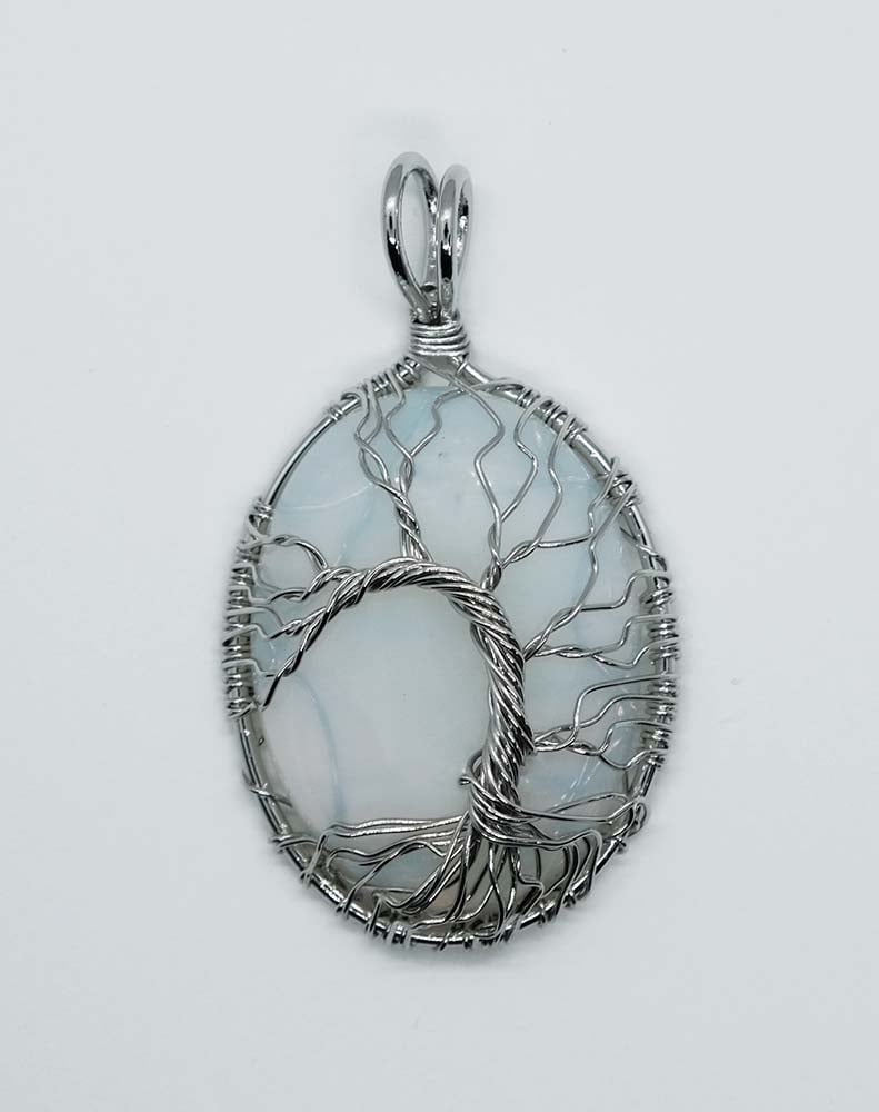 Tree of Life Opalite Pendant – Wire Wrapped Design