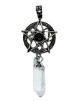 Pentagram Pendant with Obsidian & Clear Quartz