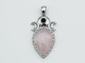 Triple Moon Rose Quartz Pendant